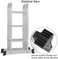Multi Purpose Folding Step Ladder Platform Extendable Scaffold Ladder 3.8M 12.5 Feet EN131 Aluminum 7 in 1 Extension Step Lightweight 330LB (12.5 Ft)