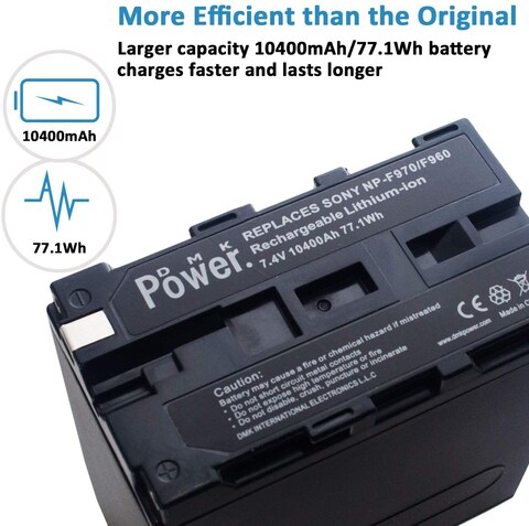 DMK Power 4Pcs Np-F970/Np-F960 Battery 10400mAh Or LED Video Light And Monitor Only. (Not For Cameras)