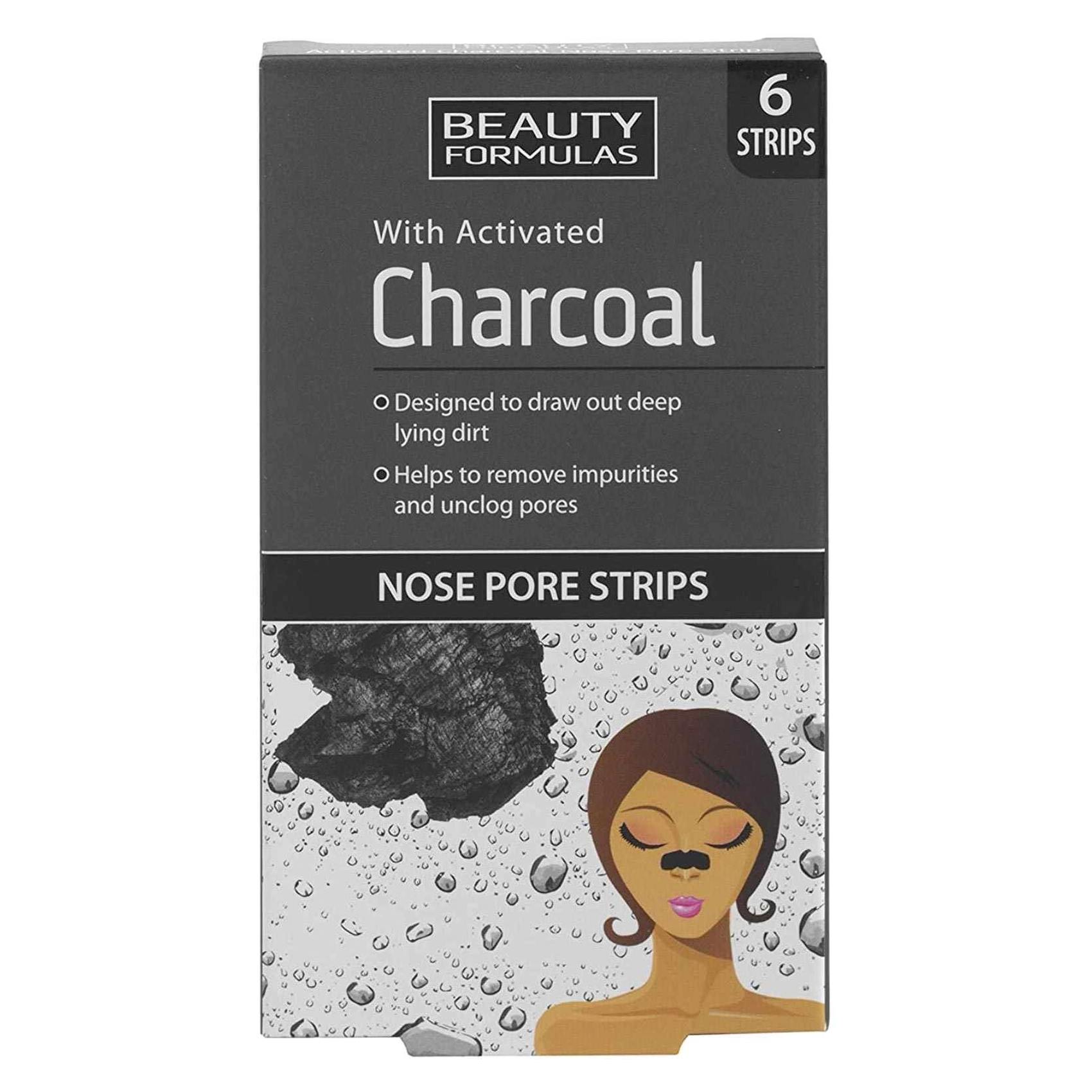 Beauty Formulas Activated Charcoal Nose Pore Strips Black 6 PCS