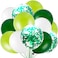 Party Time 20-Pieces 12" Safari Theme Party Balloons Set of Green, White Latex Balloons &amp; Green Confetti Balloon Decoration For Safari Birthday Party Decoration - Party Supplies