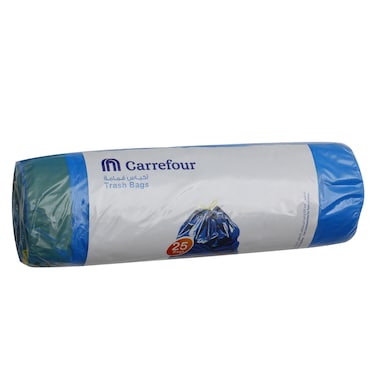 كارفور رول اكياس قمامة - 50 * 40 سم - 25 كيس - أزرق