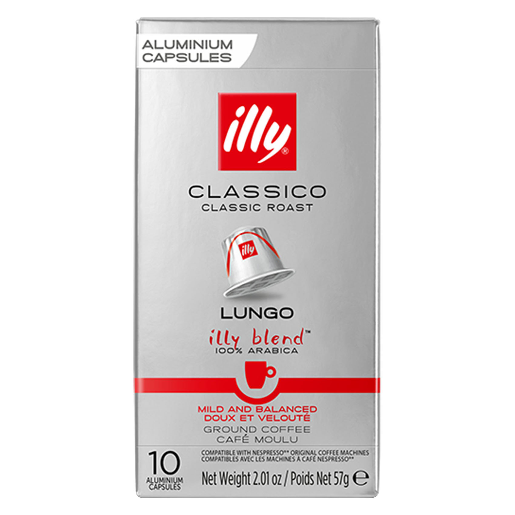 Illy Classico Lungo Classic Roast Coffee 10 Capsules