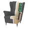 In House Chair King Velvet With Two Wings - Dark Gray - E3