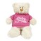 Caravaan - Cream Bear w/ Sending You Love Print on Pink Hoodie 38cm