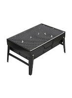 Buy Generic Portable Charcoal Barbecue Grill Black/Silver 440X305X75mm in UAE