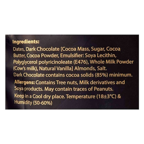 Chocodate Extra Dark Chocolate Dates With Almonds 100G