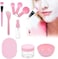 Generic 9 In 1 Beauty DIY Facial Mask Mixing Bowl Make Up Tool Set Including Mask Bowl Spatula Brush Spray Bottle Puff Soaking Bottle By Shineeugaugespink
