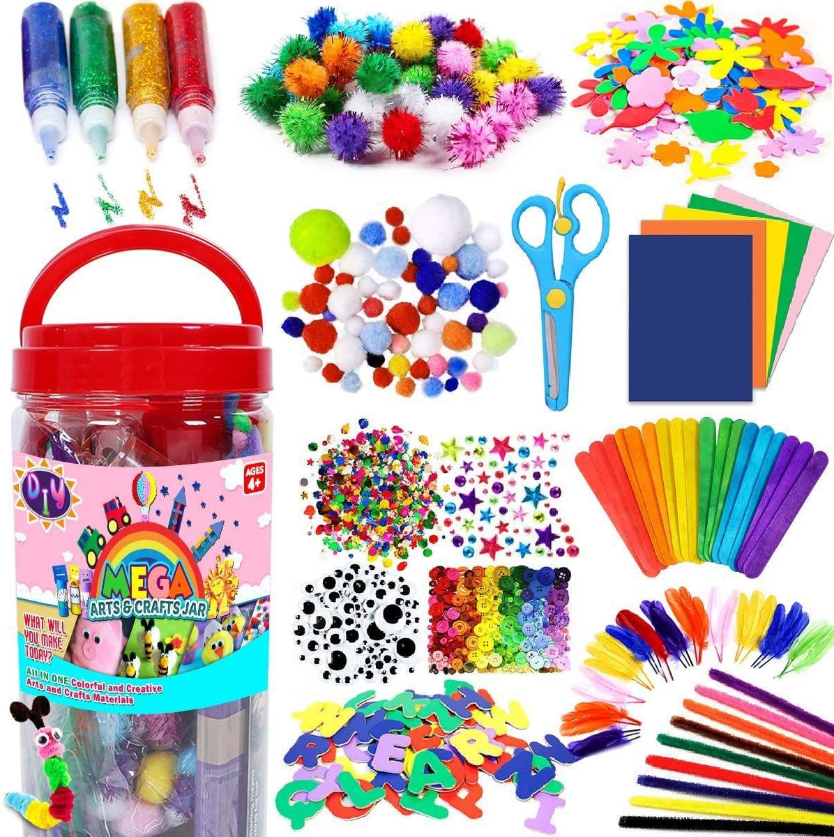 Buy Generic Arts And Crafts Supplies Jar For Kids Craft Art Supply Kit ...