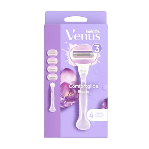 Venus Comfortglide Breeze Razor Handle With 4 Blade Refills
