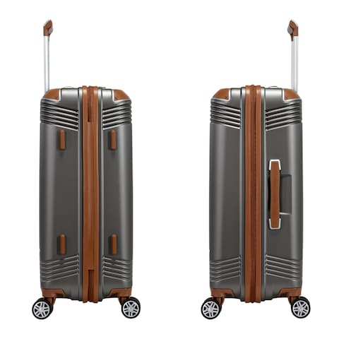 Eminent Hard Case Travel Bag Large Luggage Trolley Polycarbonate Lightweight Suitcase 4 Quiet Double Spinner Wheels With Tsa Lock KK10 Gold Grey