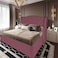 In House Taj Mahal Velvet Bed Frame - Single - 200x120 cm - Dark Pink