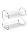 Generic 2-Tier Dish Drying Rack With Drain Board Silver 42x38centimeter