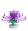 Party Time Lavender/ Purple Romantic Flower Musical Candles Happy Birthday Musical Candle Cake Topper - Cake Decoration