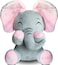 Aidiya Elephant Baby Stuffed Animal Personalized Gifts Peluches Ear Interactive Talking Singing Plush Toys For Girls Boys Gift Adjustable Volume 12" Set (Pink)