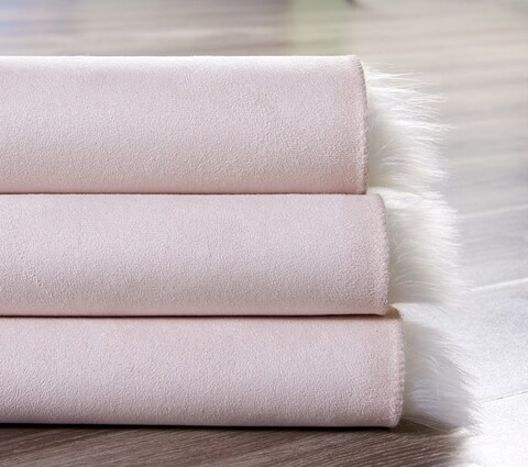 Super Soft Rabbit Fur Round Living Room Carpet With Anti Slip Bottom (Size 80CM)