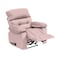 In House Velvet Rocking &amp; Rotating Recliner Chair - Light Pink - NZ60