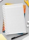 Lowha Spiral Notebook With 60 Sheets And Hard Paper Covers With Overlayed Colored Shapes Design, For Jotting Notes And Reminders, For Work, University, School
