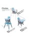 Moon 6 In 1 High Chairdining Booster Seat, Dining Chair, Study Desk, Block Toy Table, Baby Feeding Chair, Removable Tray, Blue