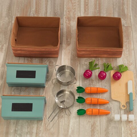 Kidkraft Wooden Farm To Table Play Kitchen With Ez Kraft Assembly, Lights &amp; Sounds, Ice Maker And 18 Accessories, Gift For Ages 3+