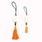2-Piece Pompom Fluffy Hanging Charms White 33/21cm