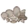 XIANGYU Dinner Set Porcelain Gold, 32pcs tea set; (12)pcs tea cup/saucer, (6) 10'5 flat plate, (6) 7'5 flat plate, (6) 6' salad bowl, (1) 6' salad bowl, (1) 14' oval plate. New Ceramic Bone China, The