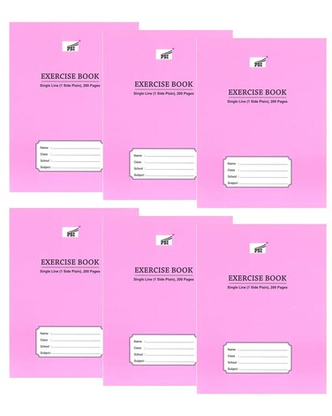 Buy 6-Piece Single Line Exercise Notebook With One Side Plain 200 Pages ...