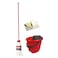 Tonkita Mopy Stick Mop With Squeezer Bucket And Cleaning Cloth Multicolour 3 PCS