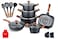 Dessini 19-Piece Non Stick Granite Cookware Set 20/24/28/32cm Casserole, 28cm Shallow Casserole, 32cm Double Fry Pan - PFOA Free