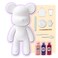 DIY PAINT YOUR OWN BEARBRICK BEAR FIGURE KIT (7 inch - 18 cm) Pour Over Acrylic Fluid Paint and create a unique display piece. COLORS: Light-Pink, Dark-Purple, Rose-Red
