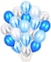 20Pcs 12'' Blue &amp; Silver Metallic Latex Balloons Set, Confetti Balloons Agate Marble Stripe Assorted Colors