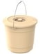 Cosmoplast Round Plastic Bucket With Steel Handle With Lid Ivory 5L
