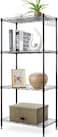 4-Tier Narrow Metal Wire Shelving Rack - Adjustable Steel Storage Shelves, Organizer for Kitchen, Pantry, Laundry, Office
