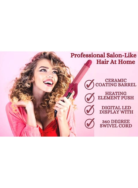 Sonashi 2-In-1 Hair Curler And Straightener Pink 300g