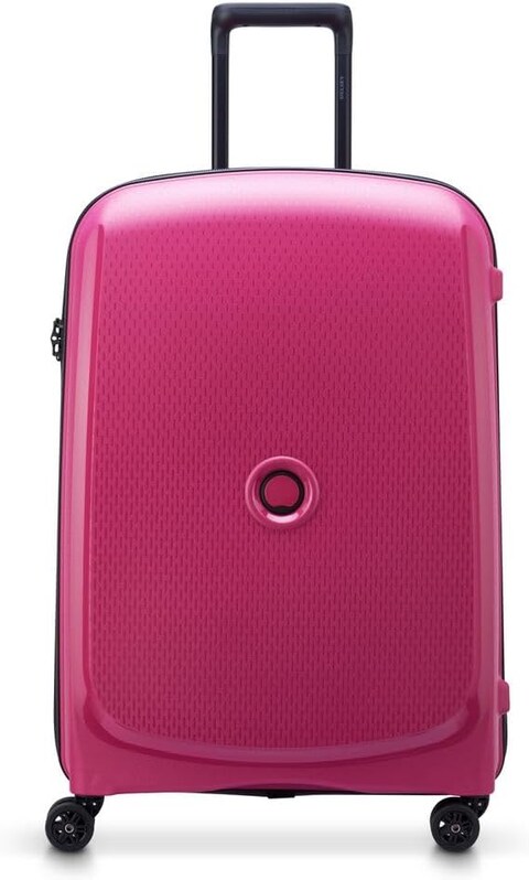 Delsey Paris - Belmont Plus - Hard Suitcase - 4 Double Wheels - 70.5 x 47.5 x 31 cm, RASPBERY