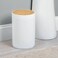 White Waste Bin With Bamboo Lid