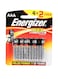 Energizer - 6-Piece Max AAA Alkaline Battery Set Silver/Green