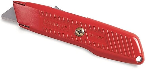 0-10-189 STANLEY RETRACTING BLADE SPRING BACK KINVE 155MM RED COLOR