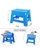 Generic Folding Step Stool For Children, Collapsible Foot Stools 9-Inch Height, Foldable Plastic Stool For Kitchen, Bathroom, Garden, Indoor, Outdoor, Lightweight, Holds Up To 300 lbs, Blue