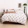 Luna Home-King size 6 piece duvet cover set modern tile print bedding set white.