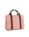 AMICA Emmy Soft Vegan Leather Colorblocked Tote Bag with Detachable Shoulder Strap - Suitable for Work / Travel / University in Pink