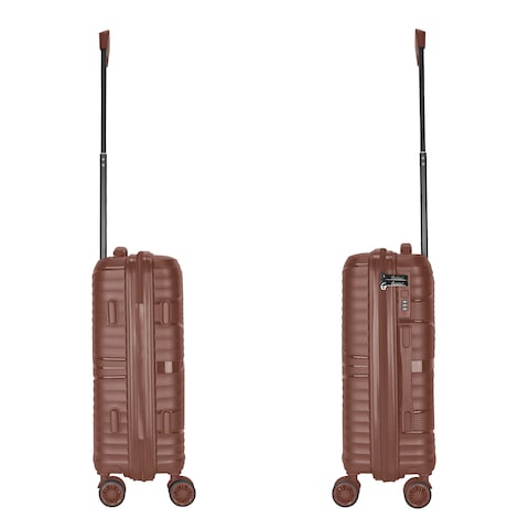 Hard Case Carry On Luggage Trolley For Unisex Polypropylene Lightweight 4 Double Wheeled Suitcase With Built In TSA Type Lock Travel Bag KH1005 Rose Gold