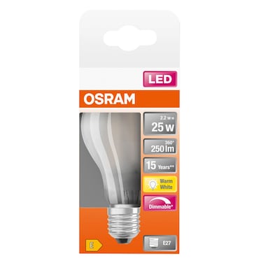 Osram Superstar Frosted LED Bulb E27 2.2W Warm White