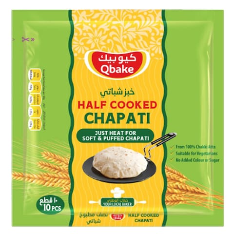 Qbake Half Cooked Chapati 400g