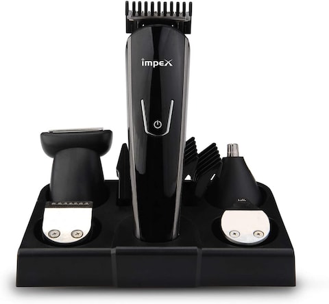 Impex Gk 402 8-In-One Professional Multi Grooming Trimmer Kit Nose Trimmer With Fast Charging (Black)