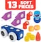 Blockaroo Magnetic Foam Building Blocks - Stem Preschool Toys For Babies, Toddlers, Boys And Girls, The Ultimate Bath Toy - Roadster Set