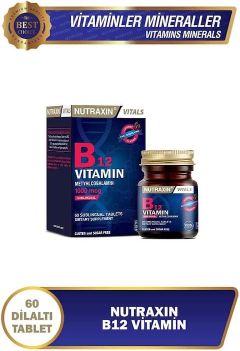 Nutraxin Vitals Vitamin B12 1000mcg 60 Tabs