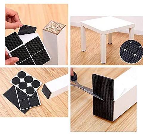 Generic 36Pcs Adhesive Rubber Furniture Feet Floor Protector Pads Anti-Skid Scratch D I Y Resistant Mats Table Legs Stools Chairs Protection