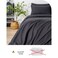 Luna Home-Premium Single size 4-piece bed linen, satin striped, black color.