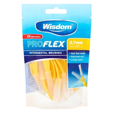 Wisdom Proflex Interdental Brush 0.7mm x 25 Counts Yellow