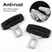 2-Pack Car Seat Belt Clip, Car Seat Belt Silencer Metal Tongue, Seat Safety Belt Buckle Auto Metal Seat, Universal for Most Vehicle-Black